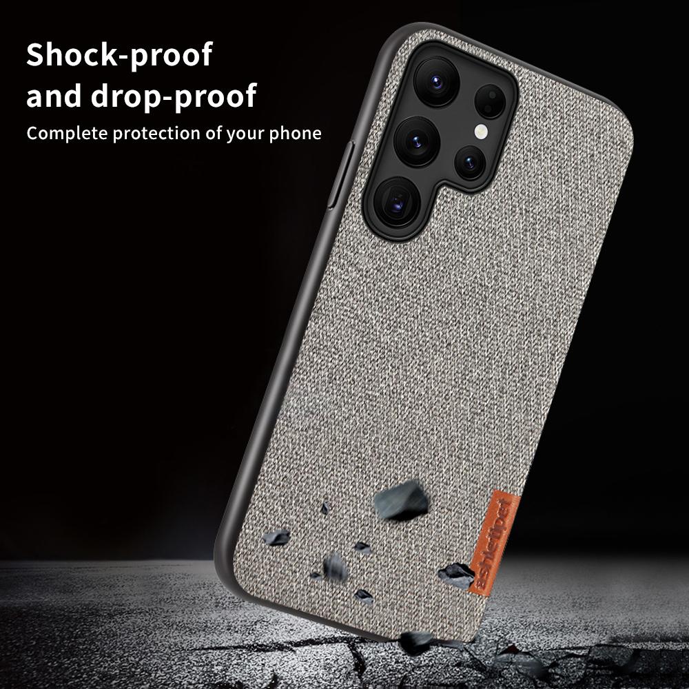 Fabric Canvas Phone Case for Samsung Galaxy S21 S22 S23 Ultra S23 Plus A54 A55 5G 360 Full Protective Back Cover