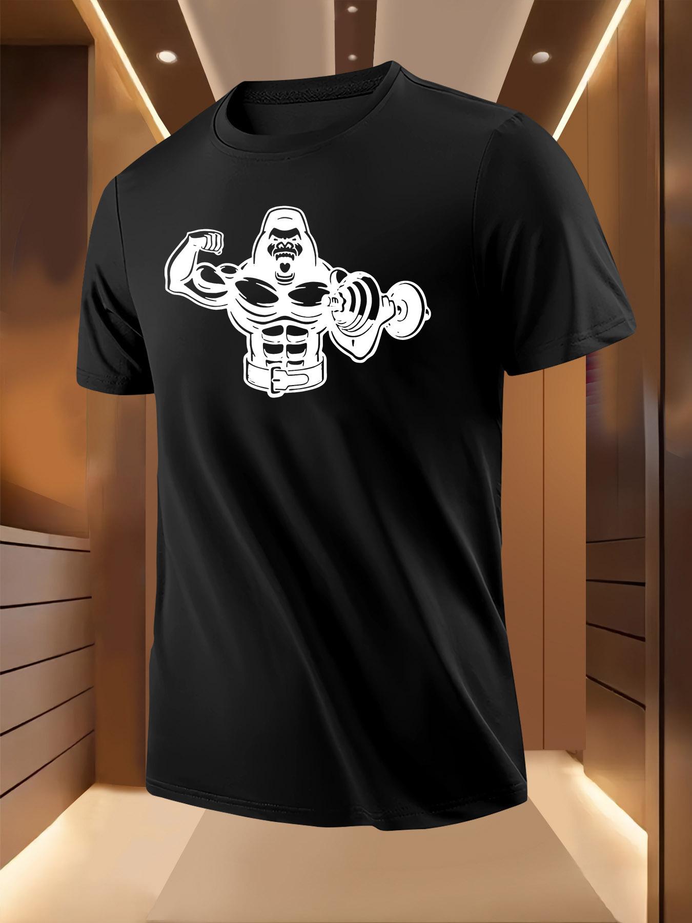 Muscle Gorilla Graphic Print Tshirt - White Casual Short ... XXXL