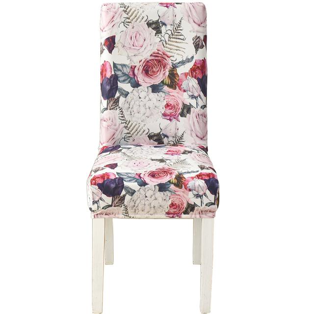 

Чехлы для стульев с цветочным принтом для столовой, эластичные чехлы для стульев для столовой, съемные, моющиеся, для кухни, отеля, ресторана UNIVERSAL SIZE