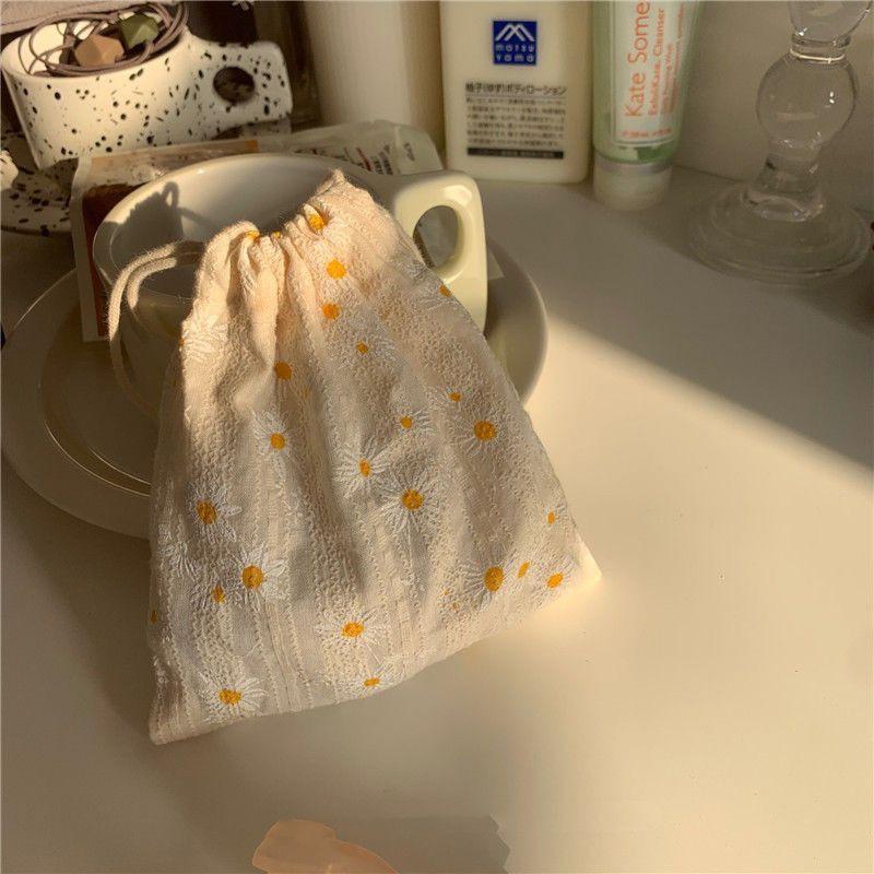 Žena šperky kosmetické úložné pouzdro daisy taška roztomilá malá peněženka na mince DIY stahovací taška cestovní prachotěsná kabelka