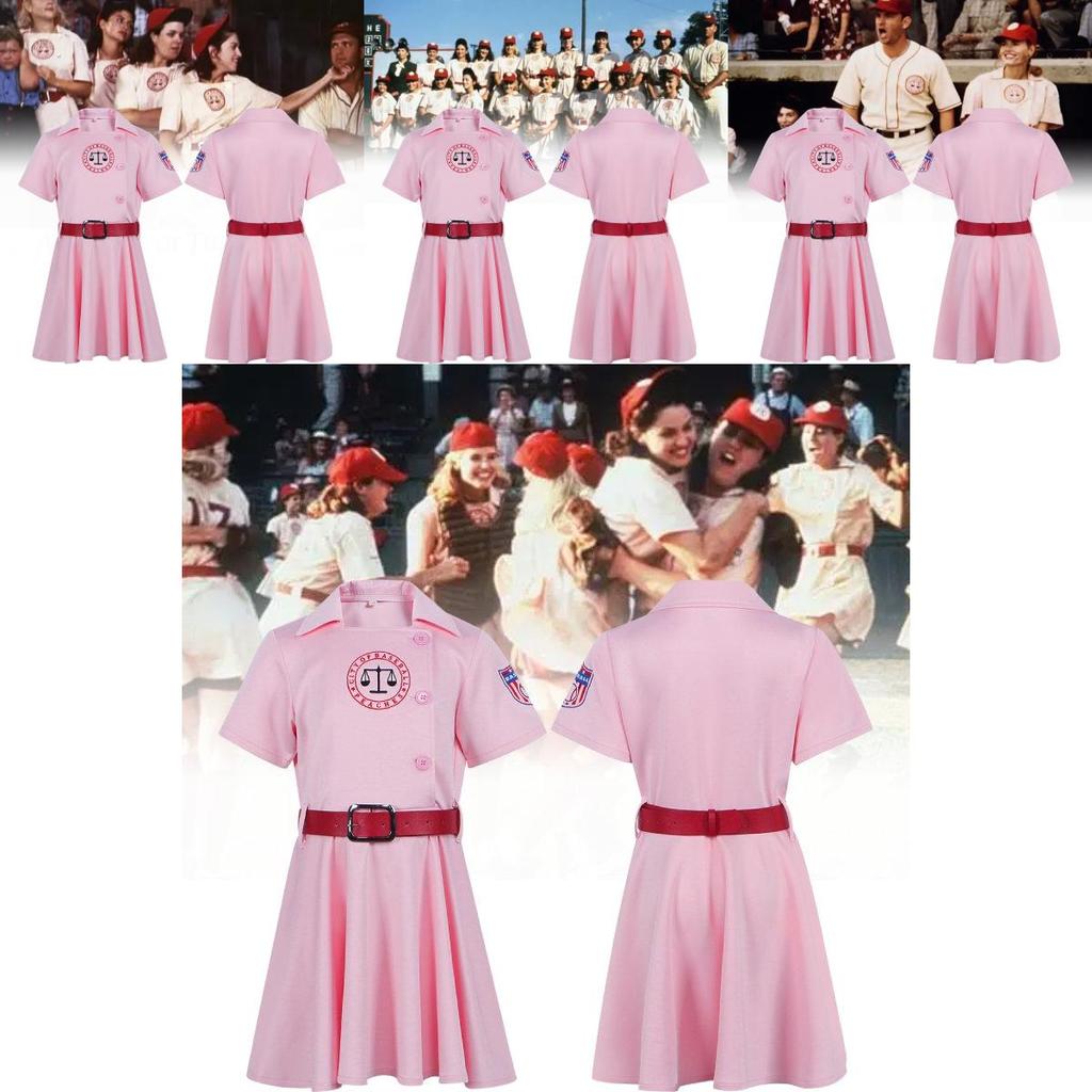 Stylish Girls Baseball Costume Set For Kids Featuring Red Pink Alliance Design