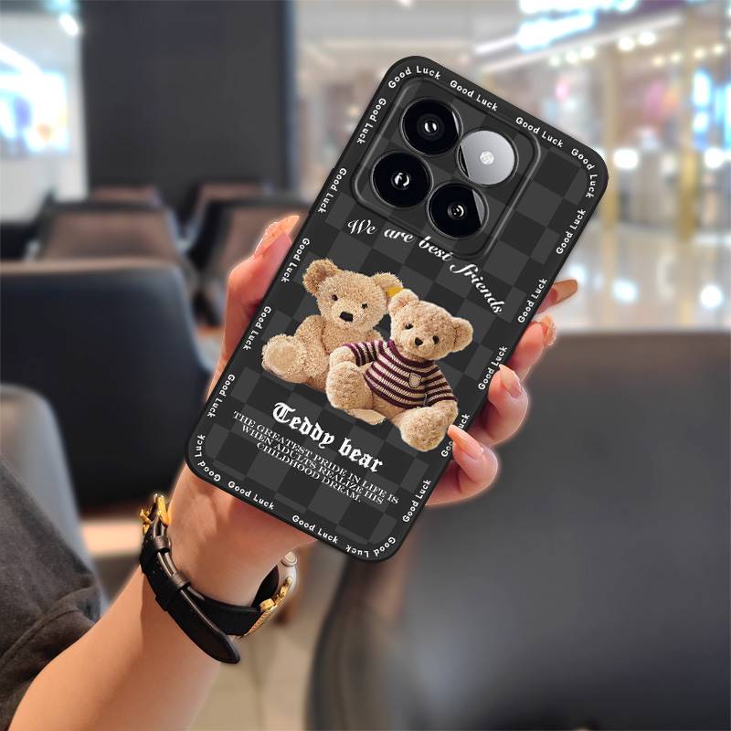 Silicone TPU Phone Case For Xiaomi 14T Pro Cartoon Protective Cute Anti-dust Shockproof Durable Soft Case Graffiti