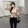 Neck Neck Long-sleeved Knitted Sweater Women's Spring and Autumn New Design Sense Slim-fitting Inner Bottoming Shirt Top