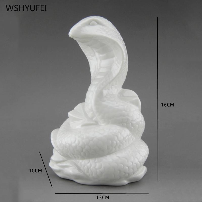 Home Decoration Pei Ajin Zodiac Snake Ornament Zodiac signs: Snake Feng Shui ornaments mascot Ceramic snake 1pcs