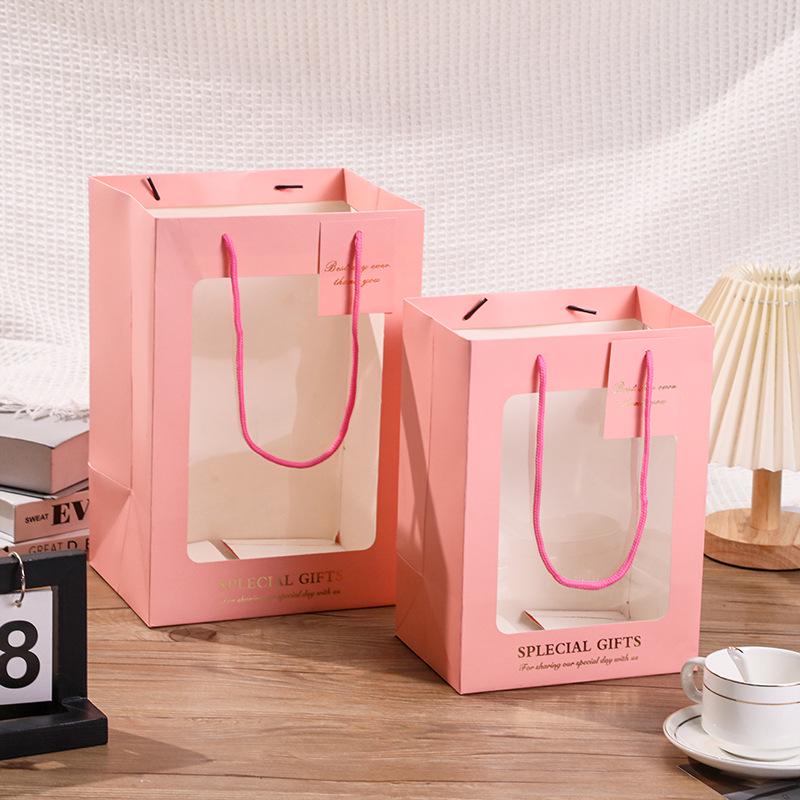 Elegant Teacher's Day Gift Bag: Transparent Small Handheld High-Grade Paper Box with Instagram Style