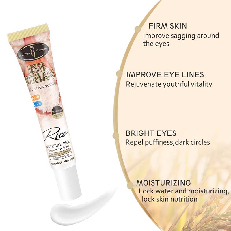 Eye Cream Rice Anti-Wrinkle Moisturizing Anti-Age Remove Dark Circles Eye Care Against Puffiness and Bags Hydrate Cream