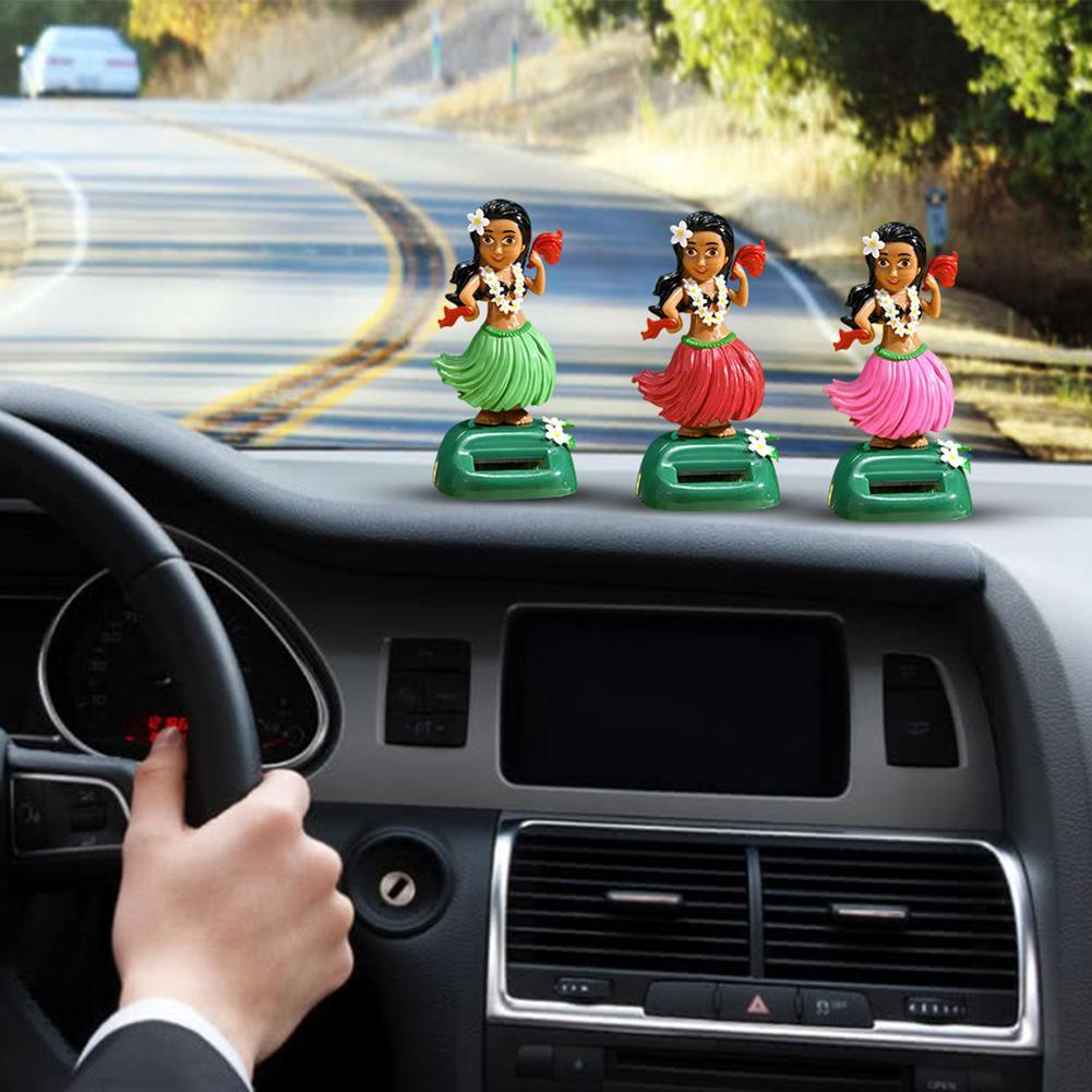 Solar Dashboard Hawaii Dancing Girl Car Dashboard Decorations Dancing Figure Toy Hawaiian HulaShaking Head Dancer Ornaments