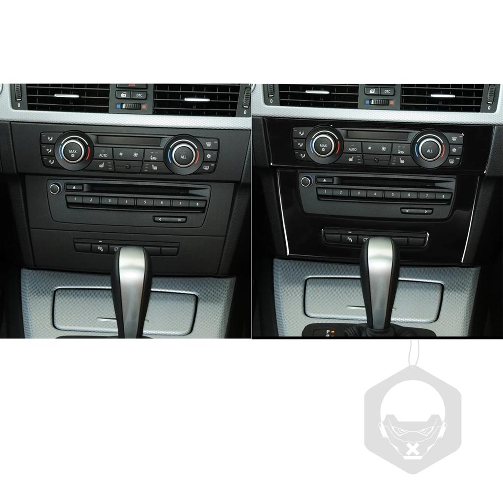 For Bmw 3 Series 2005-2012 E90 E92 Piano Black Air Conditioner CD Control Panel Plastic Cover Car Interior Accessoriers Sticker