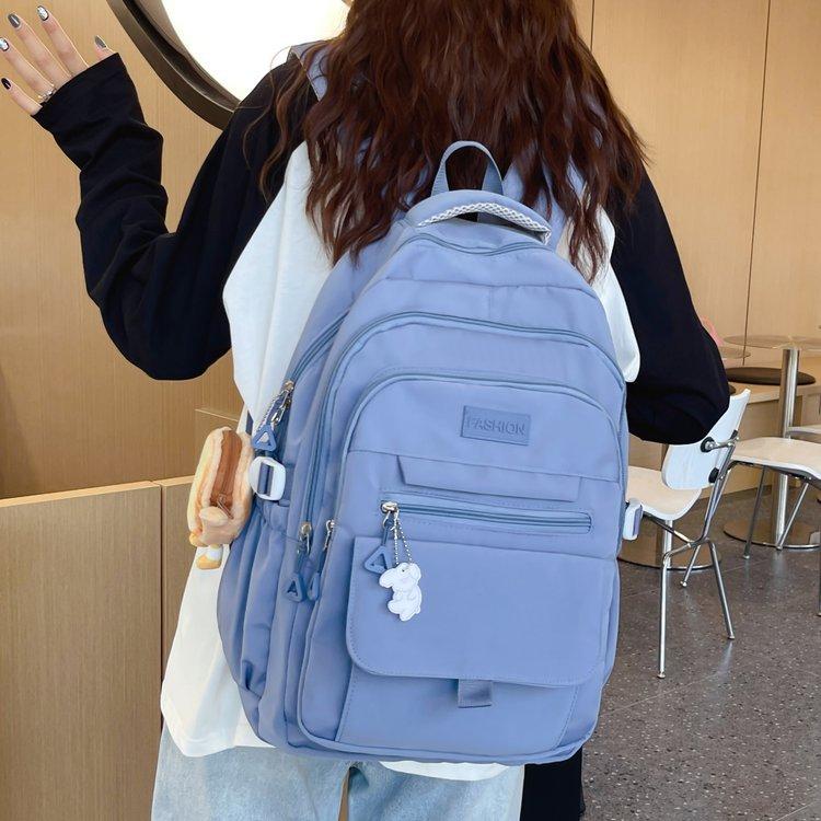 School bag for girls, Instagram-style school bag, simple and versatile computer backpack for junior high, high school, and college students