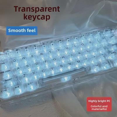 Universal Transparent Mechanical Keyboard Keycap Set: High Light Transmittance, Fits 61/68/87/98/104/132 Key Models