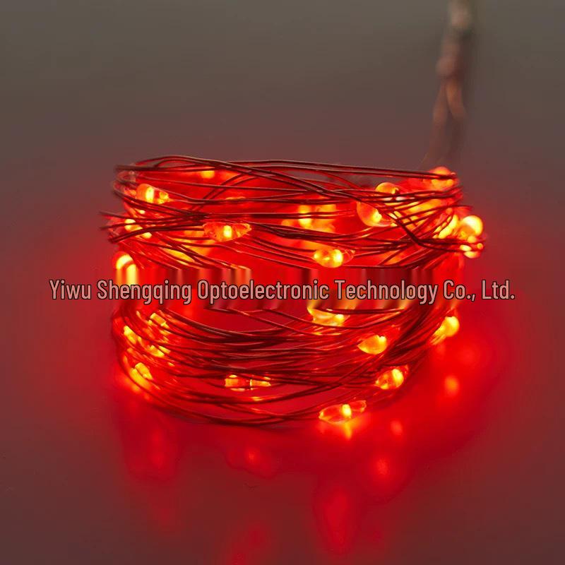 Cross-border LED Copper Wire Fairy Lights: 0.5m, 1m, 2m, 3m, 5m - Bouquet Cake Decoration, Flashing String Lights with Small White Box