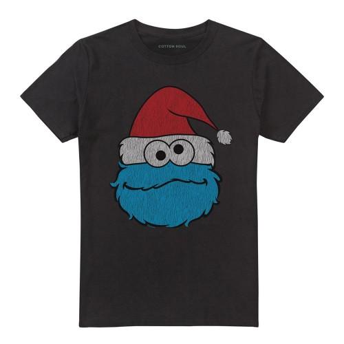 Sesame Street Unisex Adult Cookie Monster Christmas T-Shirt