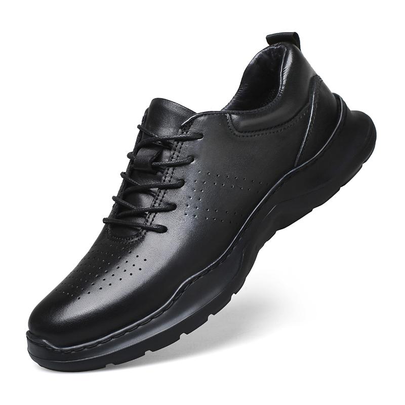 

New Fashionable And Breathable Men s Lace-Up Sports Shoe Outdoor Anti - Slip Travel Shoe High - Quality Round-Toed Walking Shoes 38 чёрный