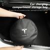 Car Sticker 2025 New Tesla Car Charging Cable Storage Bag Carry Charger Container Storage For Tesla Model 3 Y S X 2021 Roadster