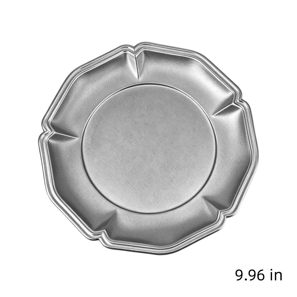 Retro Style Stainless Steel Cake Tray Silver Color Jewelry Storage Organizer  Jewelry Display