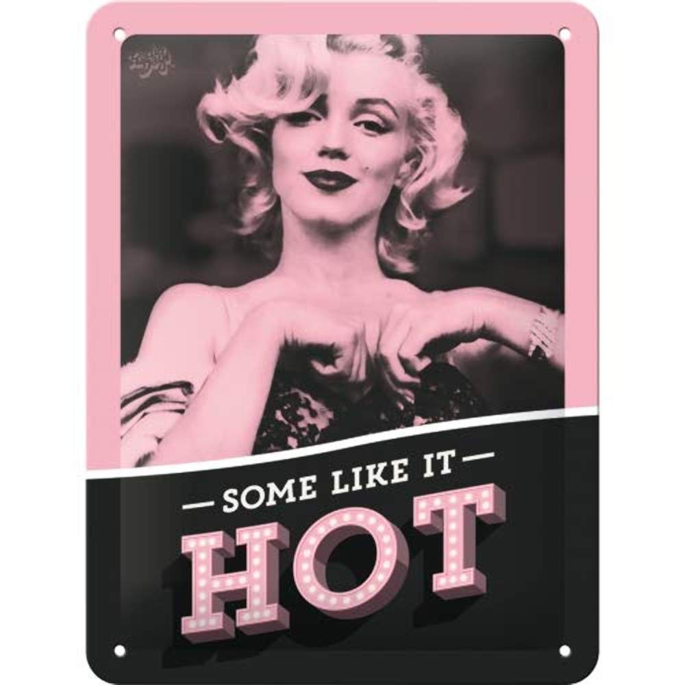 NostalgicArt Retro Tin Sign Marilyn Some Like It Hot Gift idea for Movie Fans x cm Vintage Design for Wall Decora 20x30cm(7.8x11.8inch)