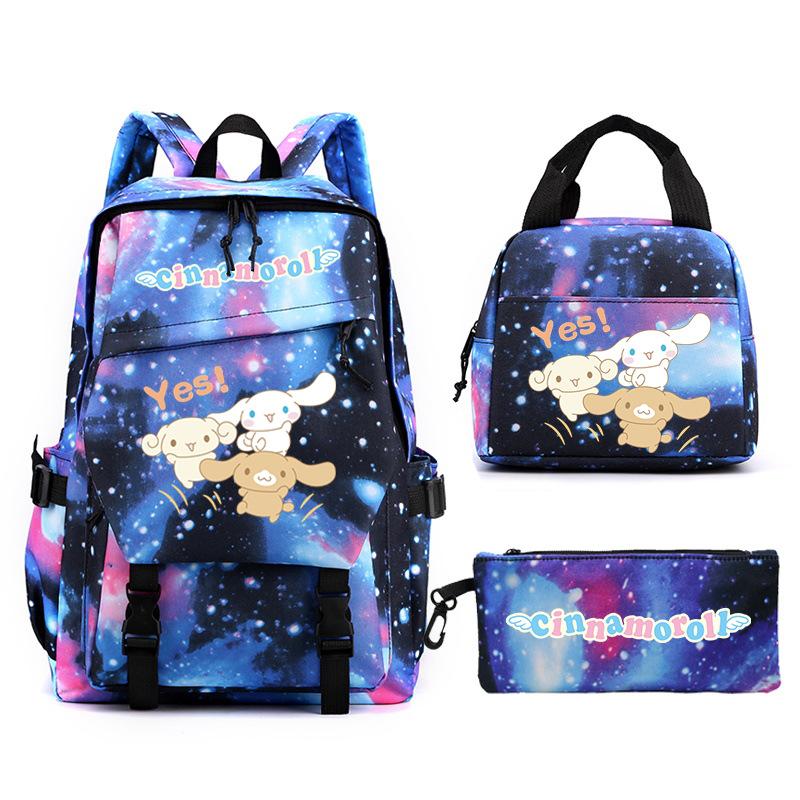 Cartoon Puppy Printed Schoolbag Set Backpack + Lunch Bag + Pencil Case Three-Piece Set
