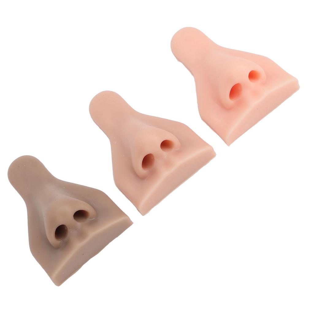 3Pcs Silicone Nose Model Soft Flexible 3D for Practicing Suture Teaching Instructions