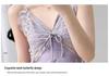 Butterfly Lace Backless Ice Silk Pajamas with Chest Pads – Women's Thin Sexy Camisole for Summer, Spring, and Autumn Nights