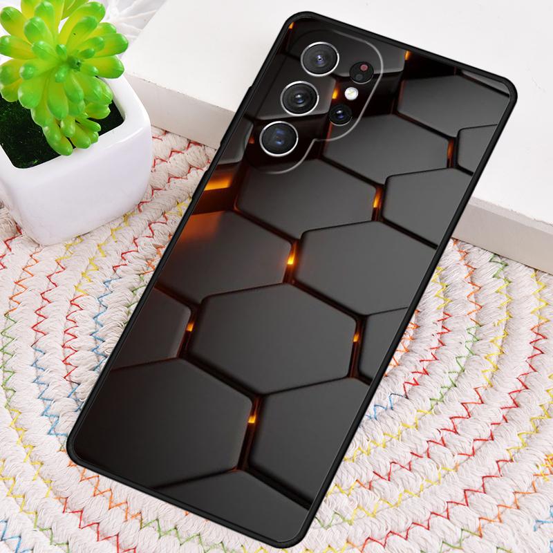 3D Hexagonal Lights Phone Case for Samsung Galaxy note 10 pro S26 Ultra S23 S24 FE S25 S21 S22 PLUS shockproof Cove