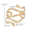 Fashion Personalized Snake Head Arm Ring Bracelet, Adjustable Metal Exaggerated Opening Snake-Shaped Winding Hand Jewelry