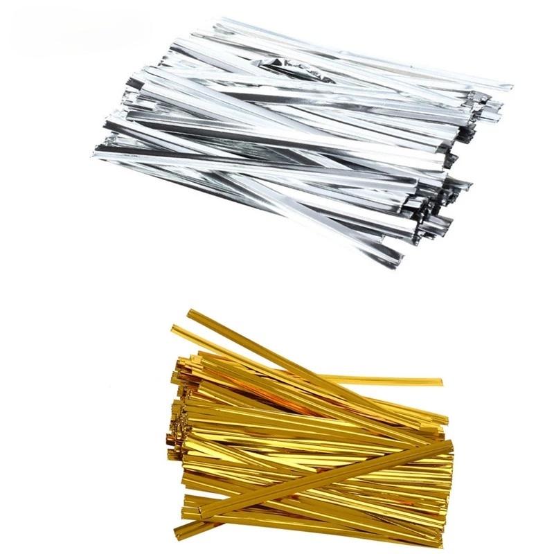 2Bag Metallic Twist Tie Wire for Candy Lollipop Cake Cello Bag Party Gift 8cm