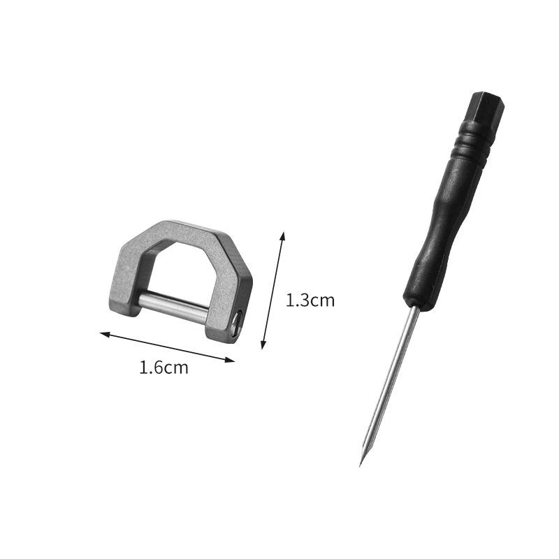 Titanium Alloy TC4 Horseshoe Buckle EDC Multi-tool Keychain with D-ring