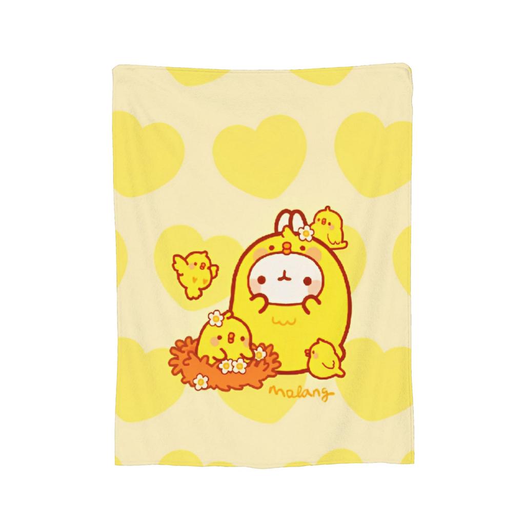 Cartoon M-Molangs and Piupiu Blankets Fleece Winter Multi-function Lightweight Thin Throw Blankets for Bed Couch Bedspreads