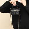 2025 Spring New Handbag Handbag Quilted Bag Chain Bag Solid Color Handheld Mini Crossbody Bag Quilted Chain