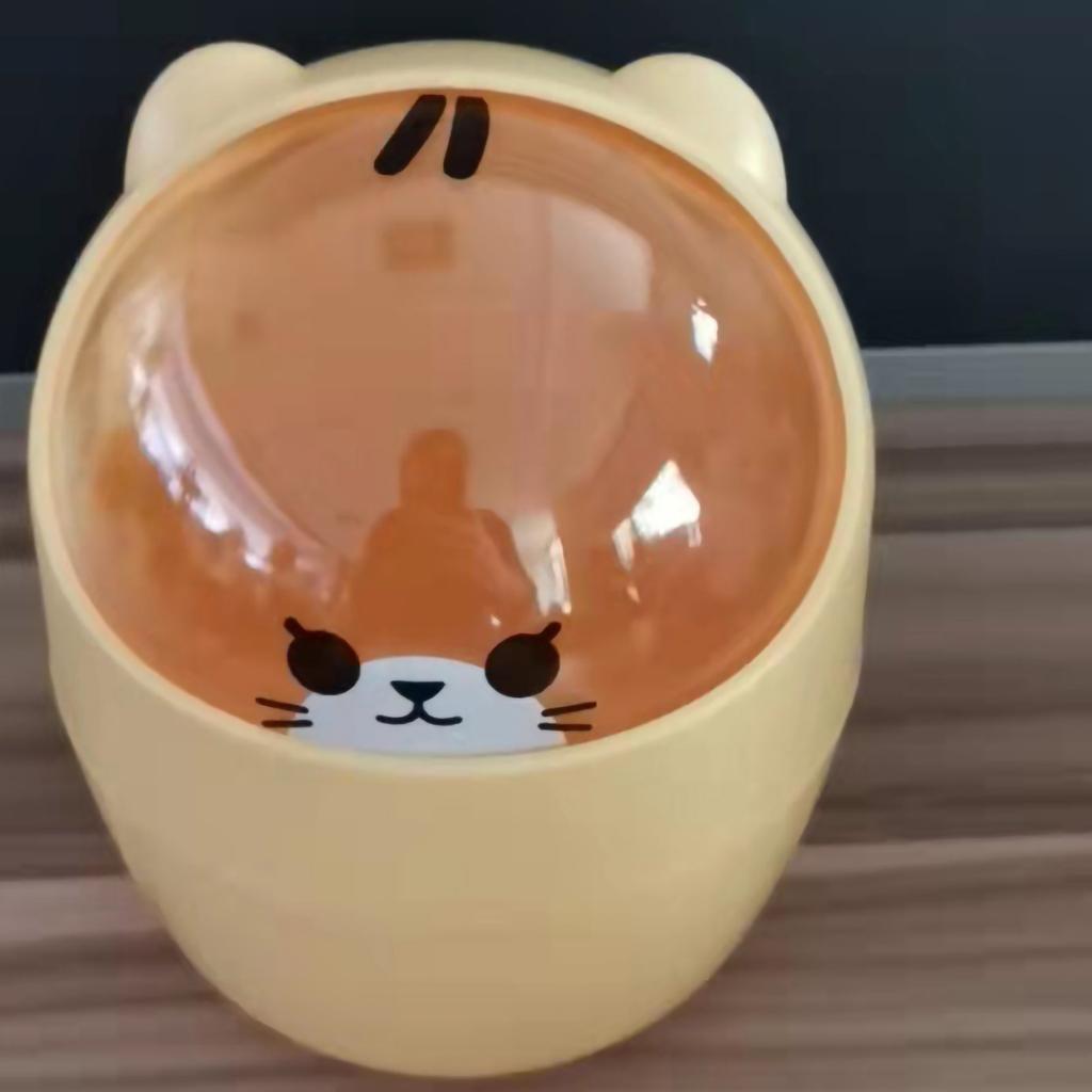 Mini Coș de Gunoi de Birou Aspect Drăguț Deschidere Mare Coș de Gunoi din Plastic pentru Birou Deșeuri Detașabile