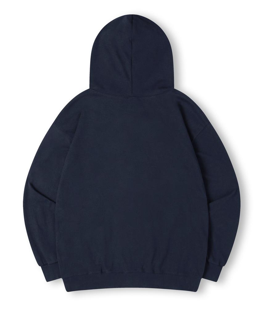 Topboy [Non-Fleece Or Fleece] Essential Oversized Two-Way Zip-Up Hoodie Navy
