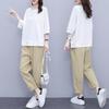 Women's 2021 Spring/Summer Hong Kong Style Casual Suit - Trendy, Youthful Top & Pants Set