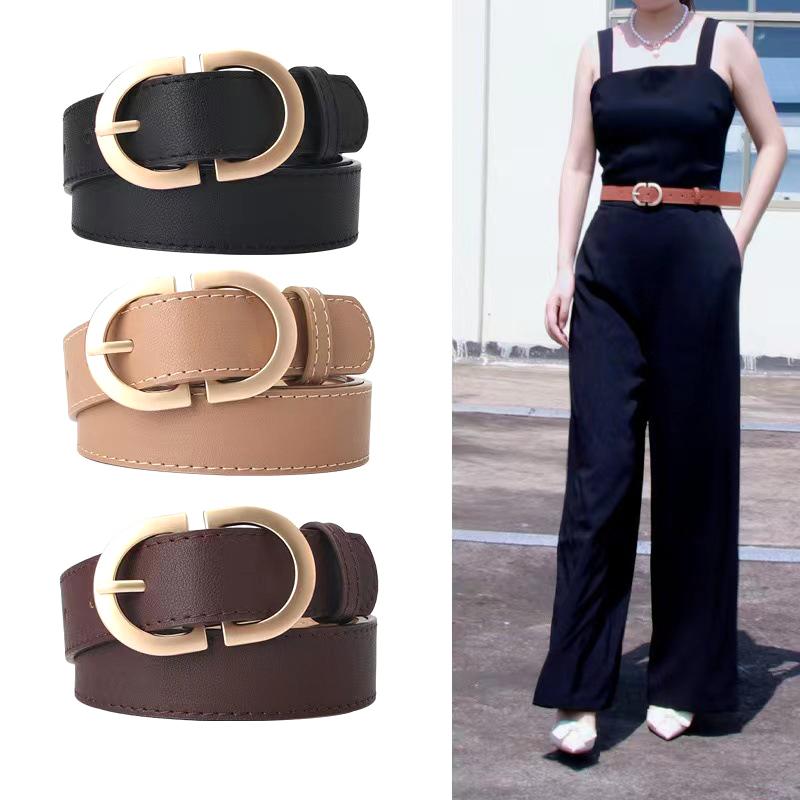 105Cm Female Luxury  Versatile Belt Adjustable Metal Buckle Belt For Women Suit Jeans Clothing Accessories