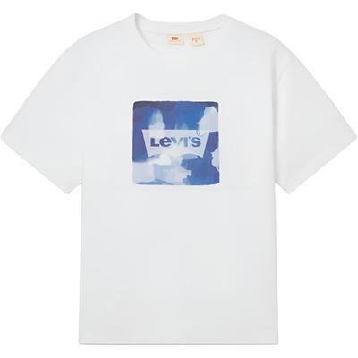 Levis Lässiges Bequemes T-Shirt mit Rippstrick-Rundhalsausschnitt und kurzem Arm für Herren, Weiß 002X9-0000