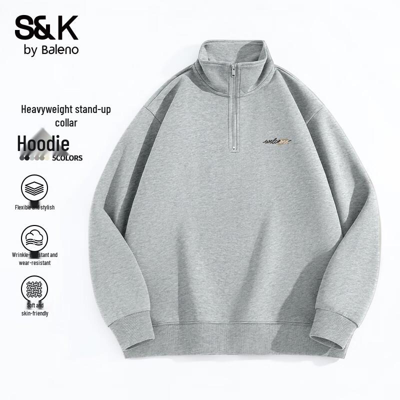 

Baleno Men s S&K Series Half-Zip Stand Collar Sweatshirt M