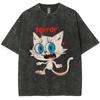 Magliette da uomo vintage lavate street retro punk maglietta donna Harajuku casual cotone manica corta magliette top lavaggio acido