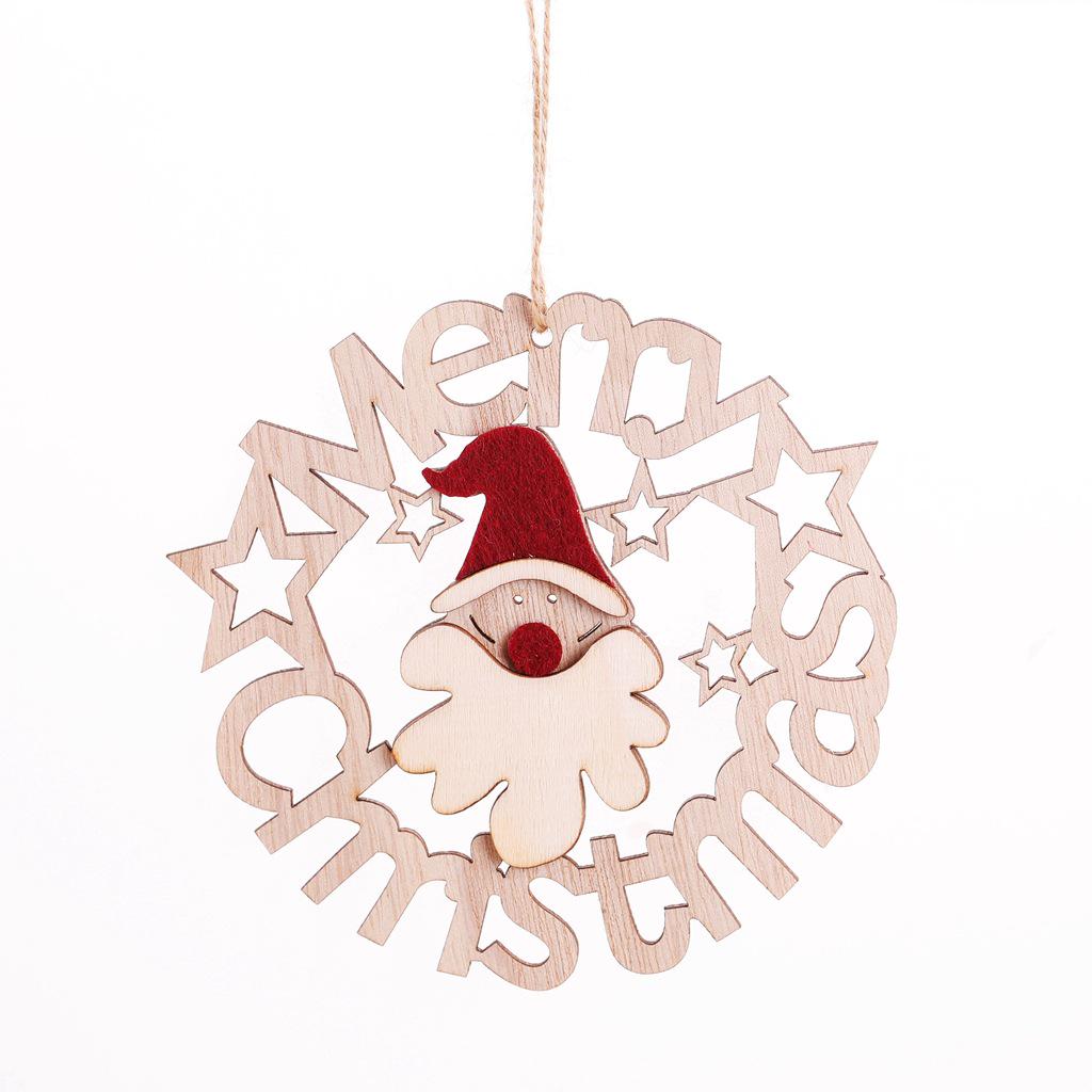 Christmas Wooden Pendant Decor: Hollow Letter Hanging Ornament