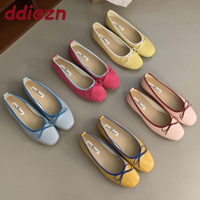 Fashion Luxury Female Round Toe Footwear Ballet Flats Shoes For Women Butterfly-Knot Fashion Shallow Ladies Slip On Flats Shoes