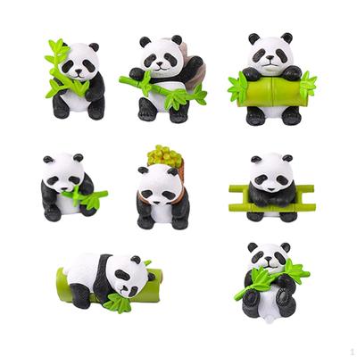 8 Parça Reçine Panda Figürleri El Sanatları Bahçe Süsü DIY Mikro Manzara Bonsai Dekor Aksesuarı