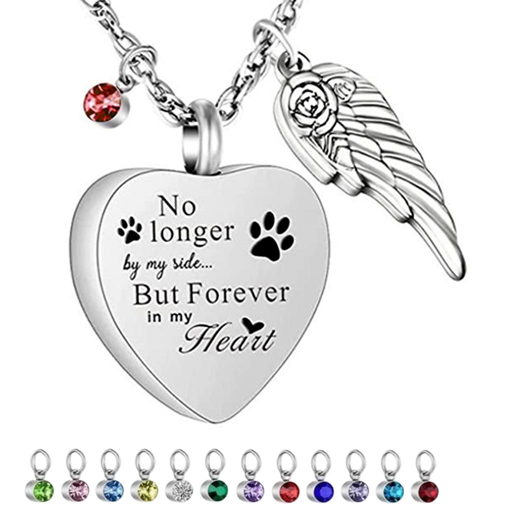 Sturdy Stainless Steel Heart Wing Locket Necklace for Ashes or Perfume Sentimental Keepsake for Memories Daily Use