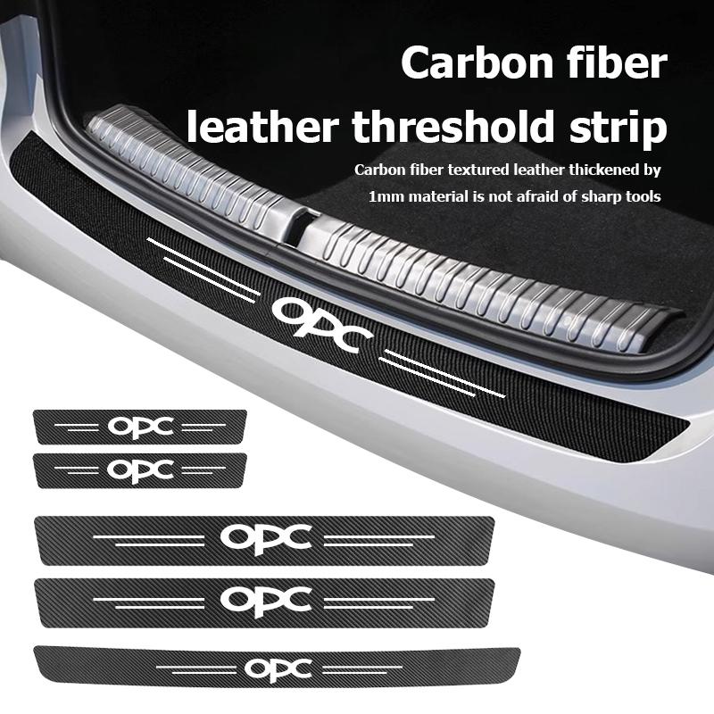 AAAYQ1 For Opel Car Door Sill Scuff Plate Decor Carbon Fiber Stickers Accessories OPC Astra J H G K Insignia Corsa D B E Mokka Meriva