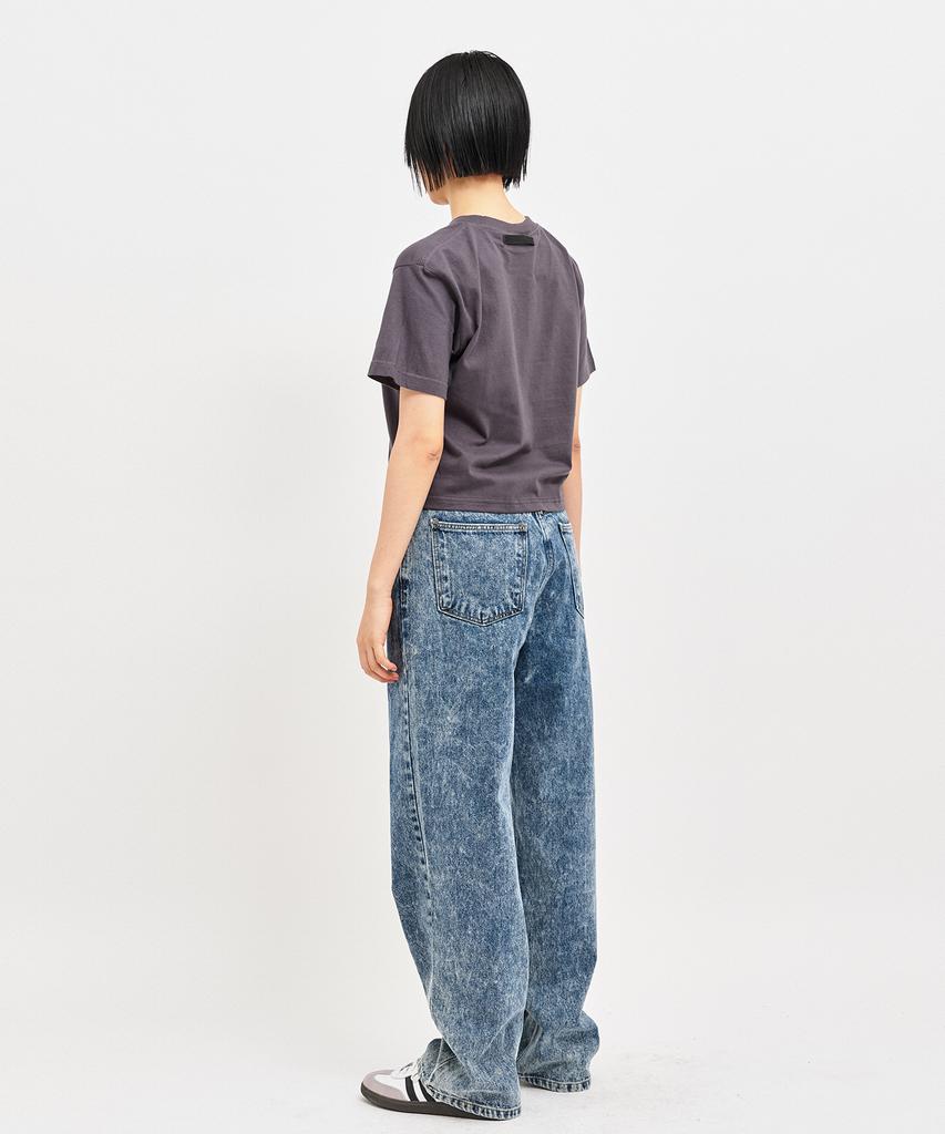 C WEAR BY THE GENIUS Oversized Crop T-Shirt Charcoal