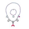 Colar de Pérolas de Sereia e Conjunto de Acessórios de Princesa para Meninas - Conjunto de 5 Peças para Presente de Feriado