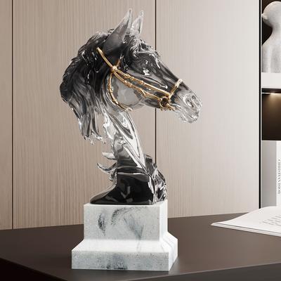 Sculpture Horsehead Ornament Great Strong War-Horse Sculpture Office Wine Cabinet Decor Ornaments Horse Head Statue Home Decor