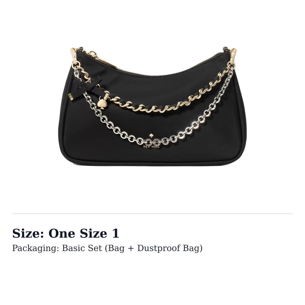 Kate Spade Cow Leather One Shoulder Handbag Medium Women's Black KN256-001