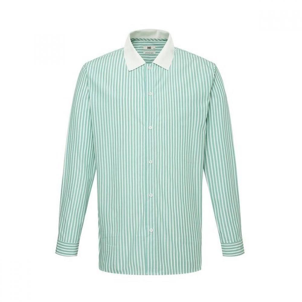DakS Men S Knit Collar Stripe Regular Fit Long Sleeve Shirt dmS1Shcl160e1 painted/095