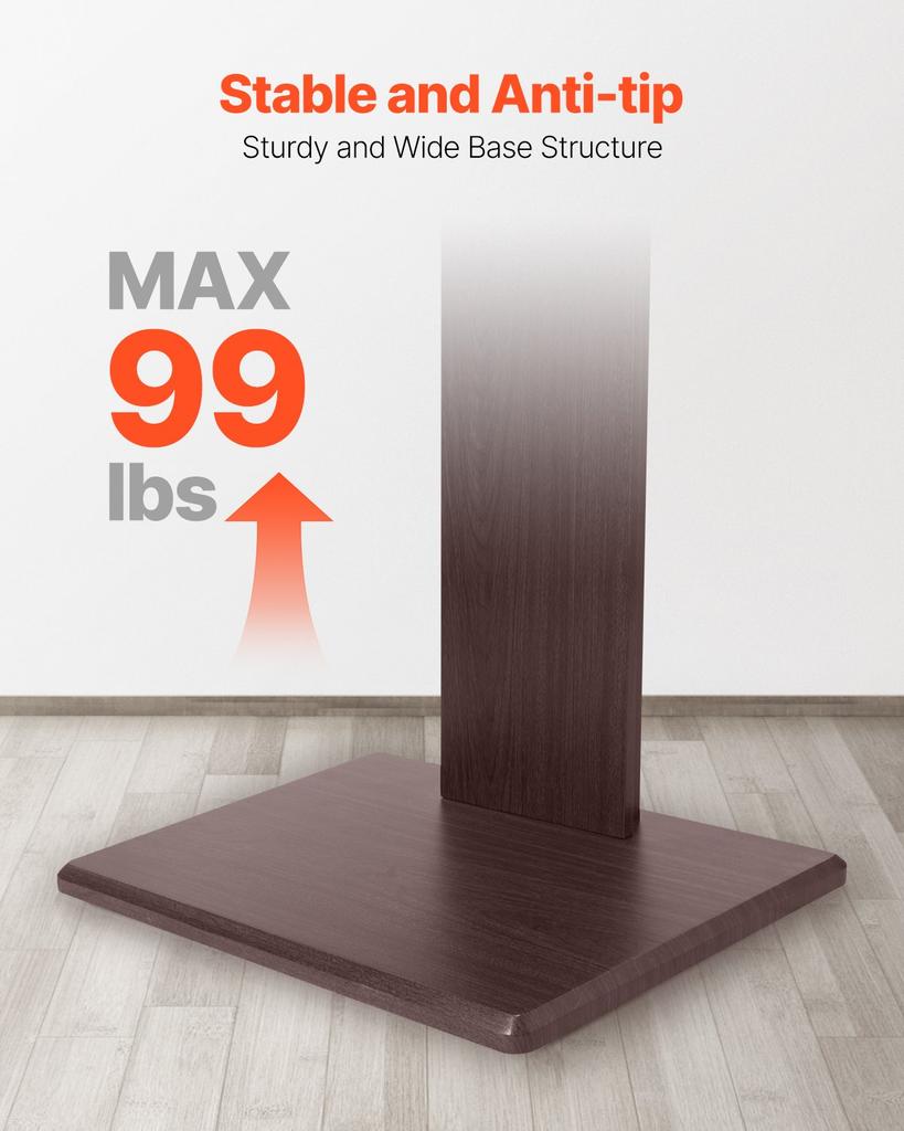 VEVOR Universal TV Stand, Table Top TV Stand for 32-70 Inch Screens, Swivel and Height Adjustable TV Mount Stand Holds Up To 99 Lbs with Power Strip