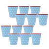 12 STÜCKE Hellblaues Punktmuster Imitation Keramik Wasserbecher Trinkbecher für Restaurant Schule Geschenk