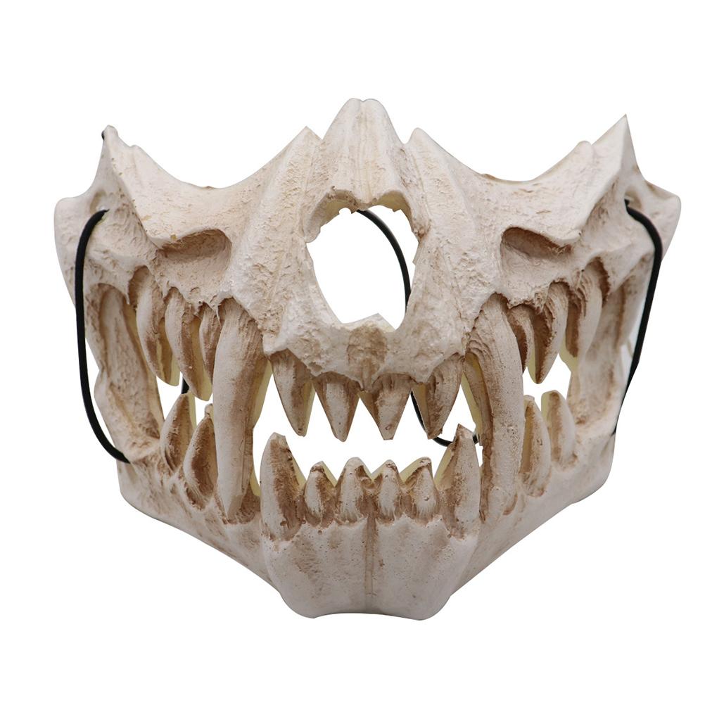 Halloween Latex Maske Skelett Halbmaske Unisex Halloween Tier-Thema Party Cosplay Maske