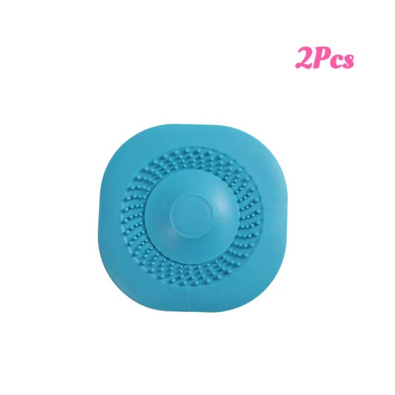 

2pcs Hair Filter Shower Drain Cover Catcher Silicone Hair Stopper Kitchen Sink Strainer Bathtub Shower Floor Drain Stopper